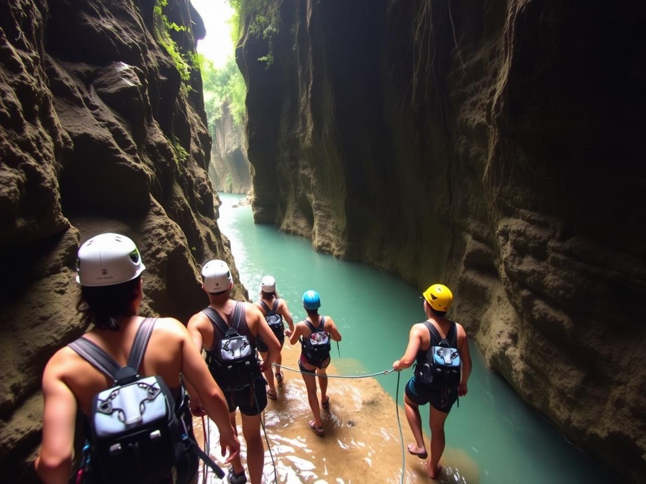 Cañón de río rodeado de selva cerca de Puerto Vallarta